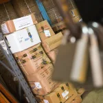 stack of boxes in storage unit