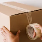 taping up storage box