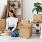 woman packing things